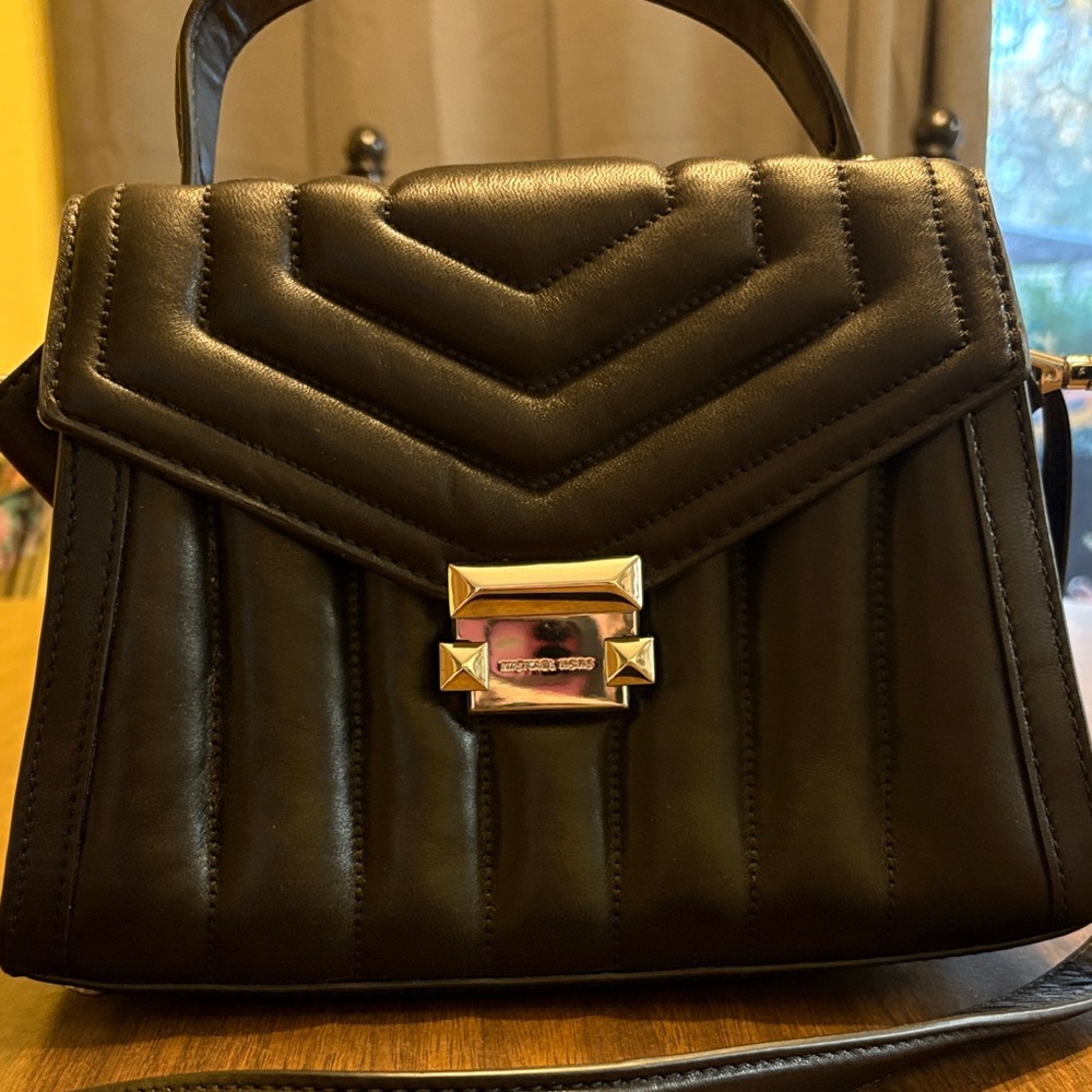 Michael Kors Whitney Black Quilted Satchel